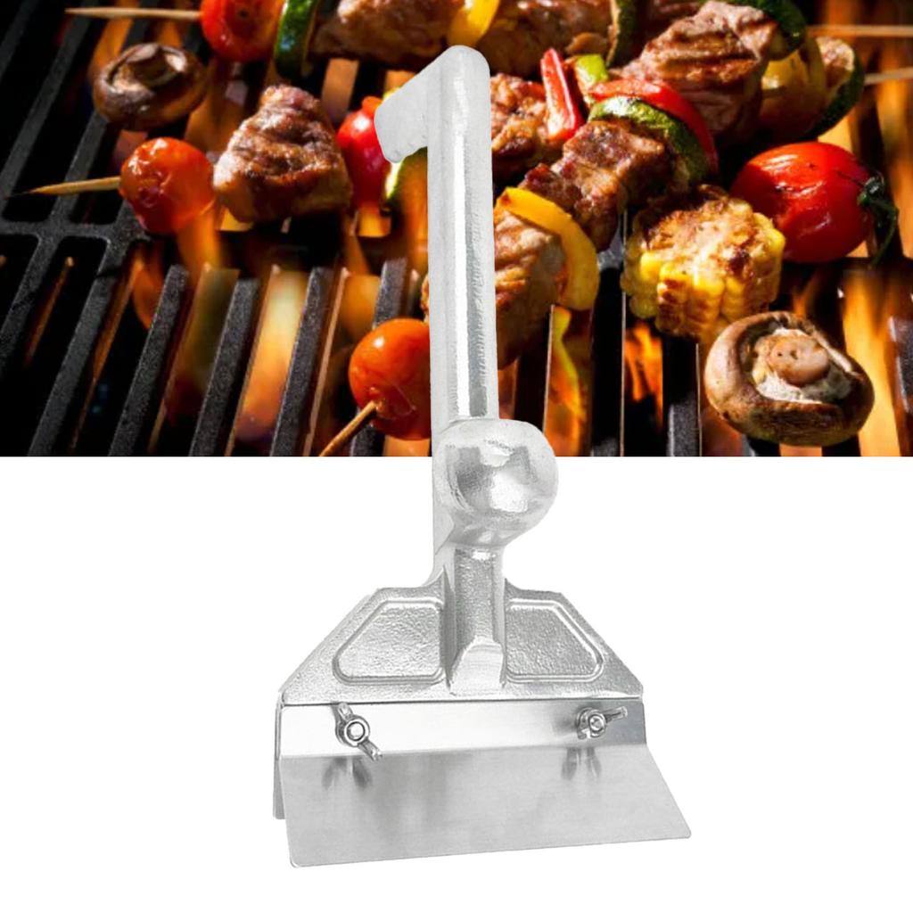 Grillreiniger-Set mit ergonomischem Griff, Spritzschutz und robustem Schaber inklusive 4 Ersatzklingen für Grills in Restaurants und im Freien