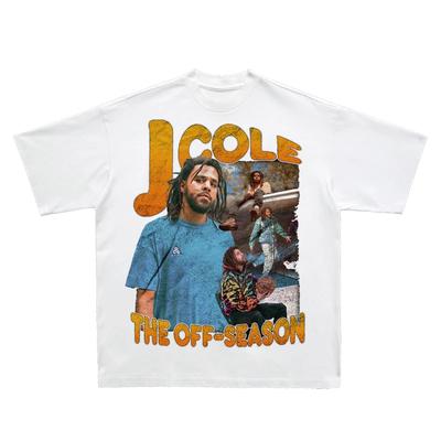 2024 Beliebter Neuer Stil J. Cole Hiphop Vintage Porträt Rap Rap Hip Hop Rap Kurzarm Gerader Druck T-Shirt Kleiner Ausschnitt