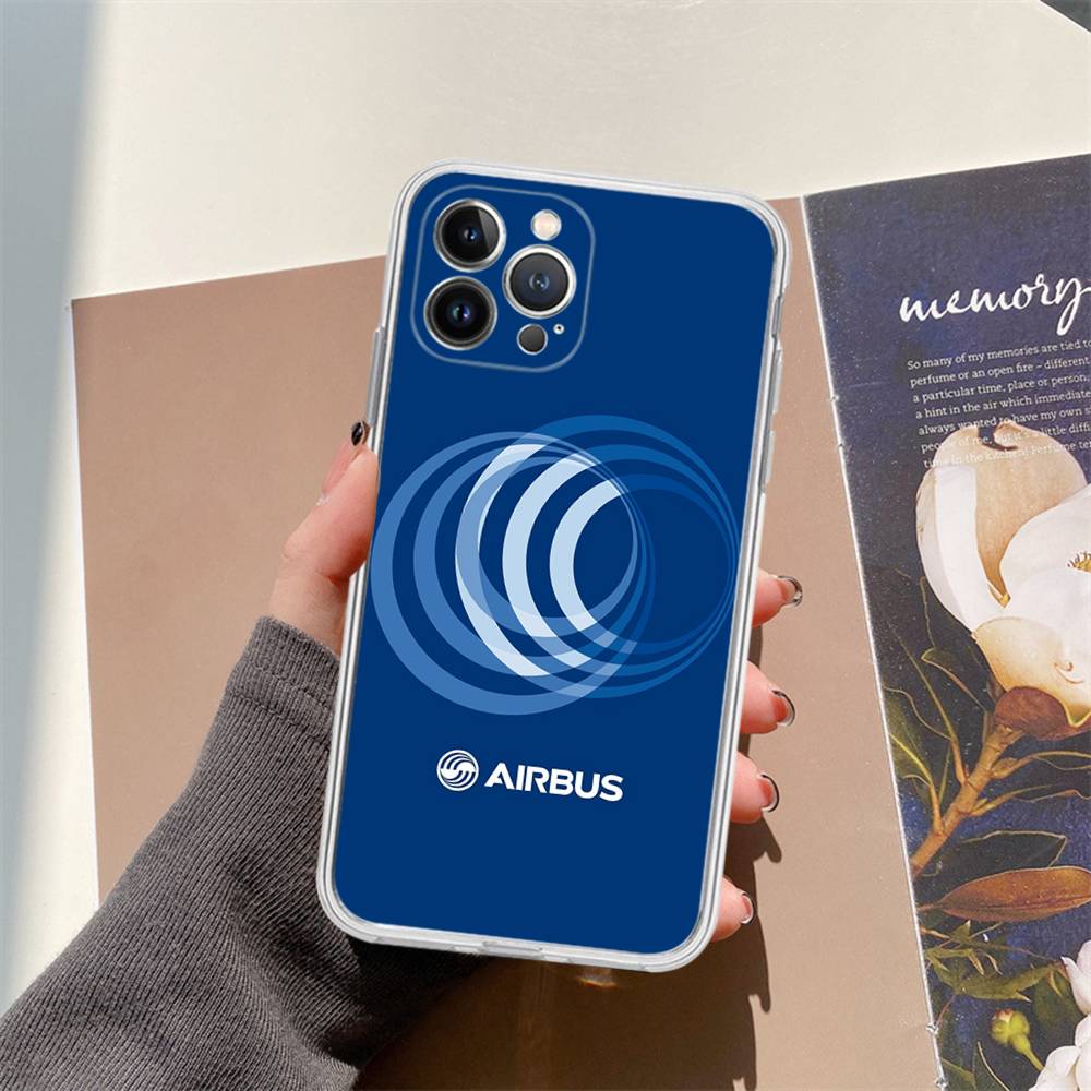 Custodia per Telefono con Logo A-Airbus per iPhone 11 13 16 12 17 14 15 Pro Max Plus Cover Posteriore Morbida Trasparente Coque