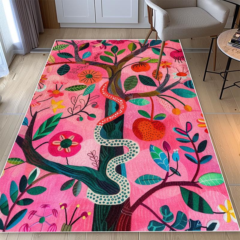 

American Style Snake Pattern Carpet Living Room Plant Decoration Bedroom Large Area Rugs Cloakroom Bathroom Non-slip Floor Mat 80x160cm