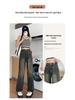 Women's Retro Blue Wide-Leg Jeans - 2025 Autumn/Winter New Loose Straight-Leg Slimming Floor-Length Pants