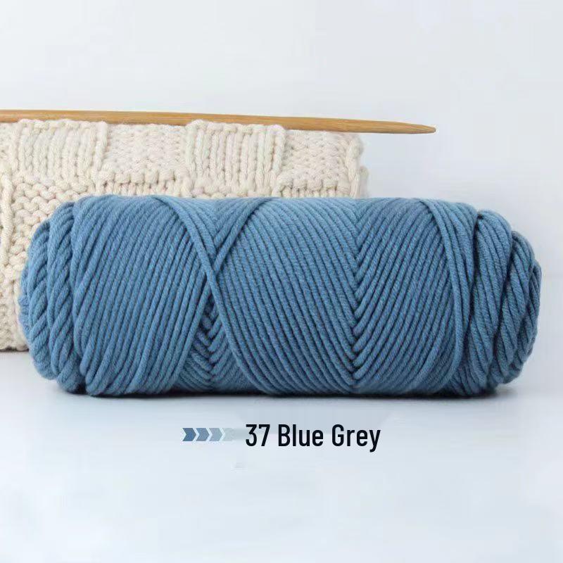 8-Strand Cotton Wool Yarn for Scarf DIY - Thick, Soft Thread with Silk Elements