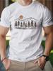 Manfinity LEGND Unisex's Moon Pattern Round Neck Short Sleeve T-Shirt