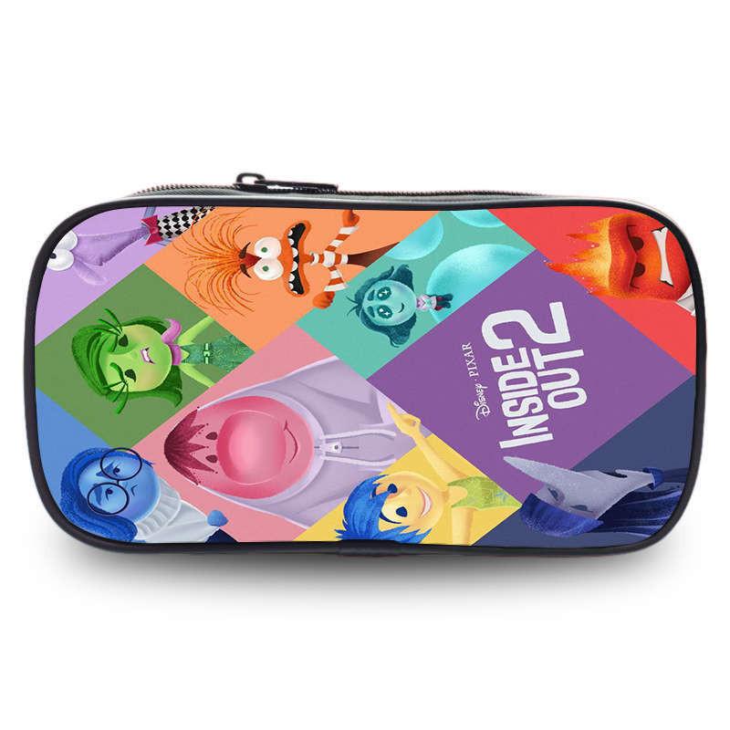 Inside Out 2 Large Capacity Pencil Case For Students Oxford Material