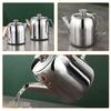 Stainless Steel Tea Pot Metal Teapot Modern Design Easy Pour Tea Kettle for Home Coffee Brewing Travel Stove Top Kettle