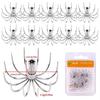 10pcs Pack Stainless Steel Squid Fishing Hooks 12 Claws Umbrella Needle Hooks  Octopus Lure Making