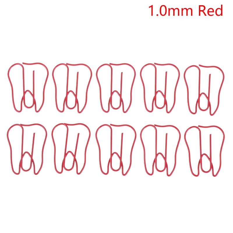 20Pcs Tooth Shape Metal Paper Clips Cute Colorful Paperclip Bookmark Note Memo Ticket Clip Dentist Gift Clinic Office Stationery