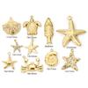 2 PCs 304 Stainless Steel Ocean Jewelry Charms For DIY Jewerly Making Gold Color Tortoise Animal Star Fish Crab Necklace Finding
