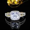 European & American Fashion Ring: Square Colored Diamond, Women's Daily/Wedding/Banquet R4898