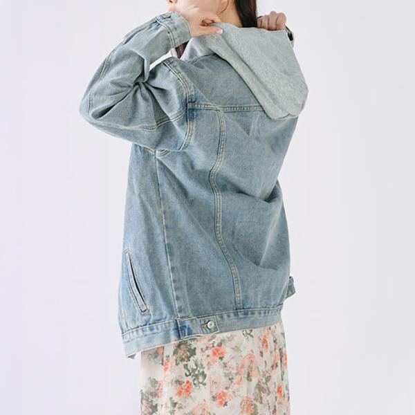 Jeans Jacket for Women with Hooded Denim Jacket Date Outfits Korea Fashion