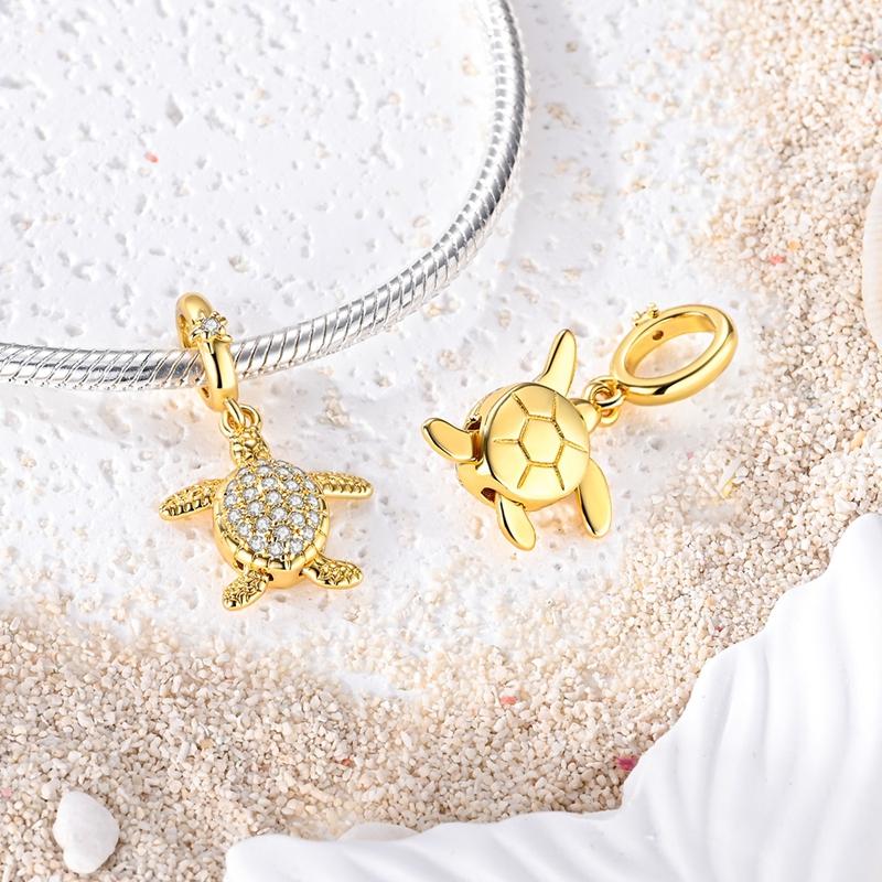 Original 925 Sterling Silver Zircon Charms Pendants For Women Men Fit Original Bracelet Golden Chain Necklace DIY Jewelry Gift