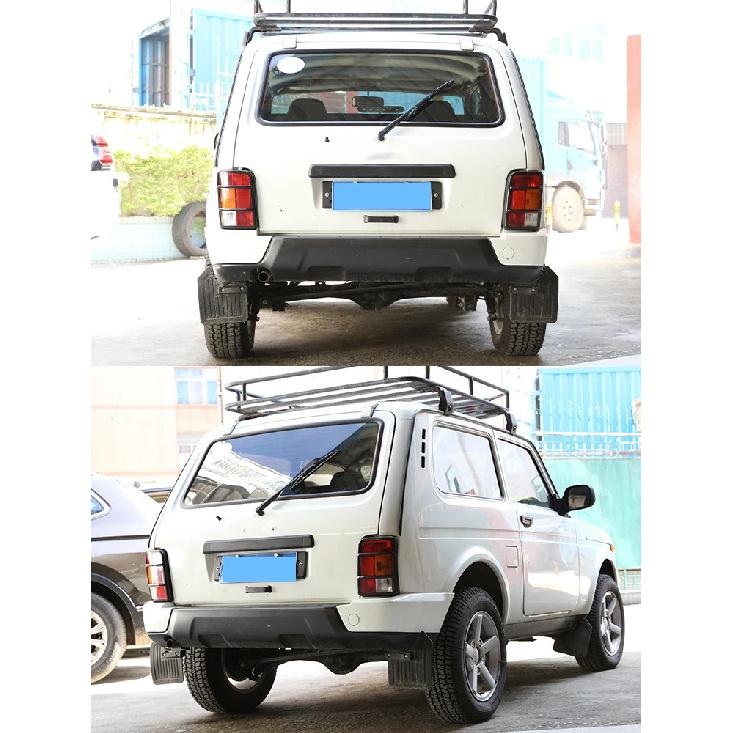 Per LADA NIVA Copertura Nera Metallica per Fanale Posteriore Cornice Decorativa Protezione Lampada Posteriore Adesivo Protettivo Accessori Styling Auto 2pz