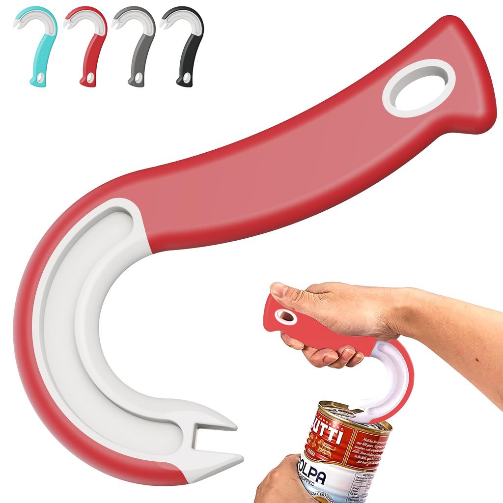 New Design Easy-Grip Hook Can Opener - Durable Plastic, Perfect for Home & Restaurant Use, Ideal Christmas Party Accessory