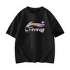 Li-Ning Loose Round Neck Breathable Student Style Versatile Letter Print Cycling Running Casual Sports Short Sleeve T-Shirt Unisex Tops ATBS770-2
