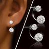 2pcs, Sparkling Ball Earrings - Women'S Fashion, Hanging Semi-Cover Design, Hypoallergenic, Suitable