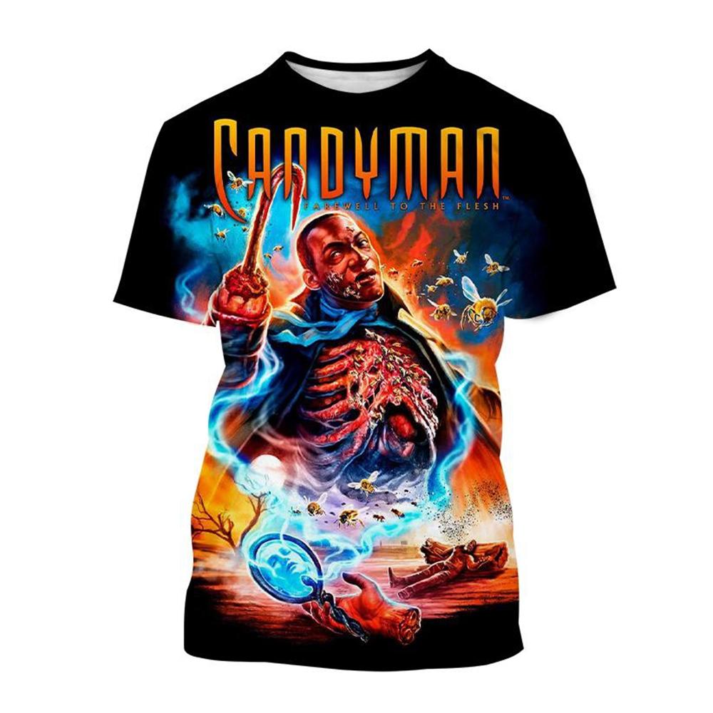 Sommer Rundhals 3D Film Candy Man Print Top Modische Lässige Kurzarm Herren T-Shirts