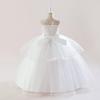 Girls' Sleeveless Puffy Formal Dress - Medium/Large - Flower Girl/Princess - Floor-Length for Weddings, Christmas, Parties, or Performances