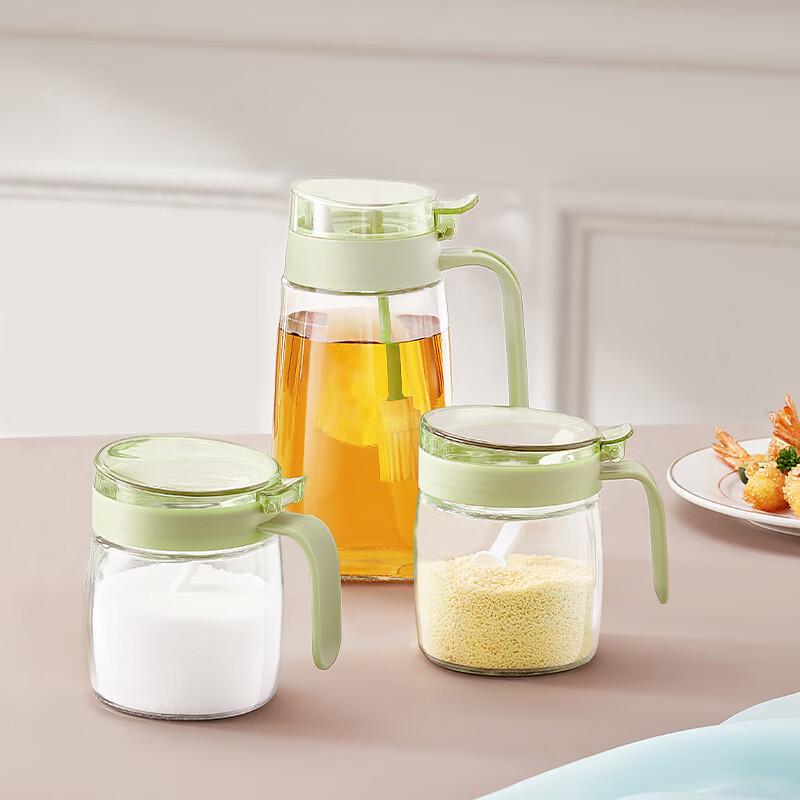 Aiyi Yaoxuan Jing Cui Series Glass Oil Pot & Seasoning Jar Set