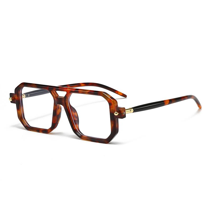 Sunglasses European and American Street Photography Square Large Frame Sunglasses Trendy Double Beam Retro Pose Sunglasses