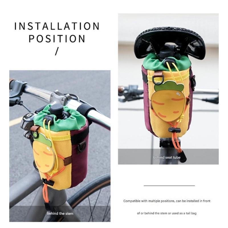 Light Weight Cycling Water Bottle Carriers Pouches Road Bike Cup Holder Stem Bag Front Insulated Stem Bag Easy To Install