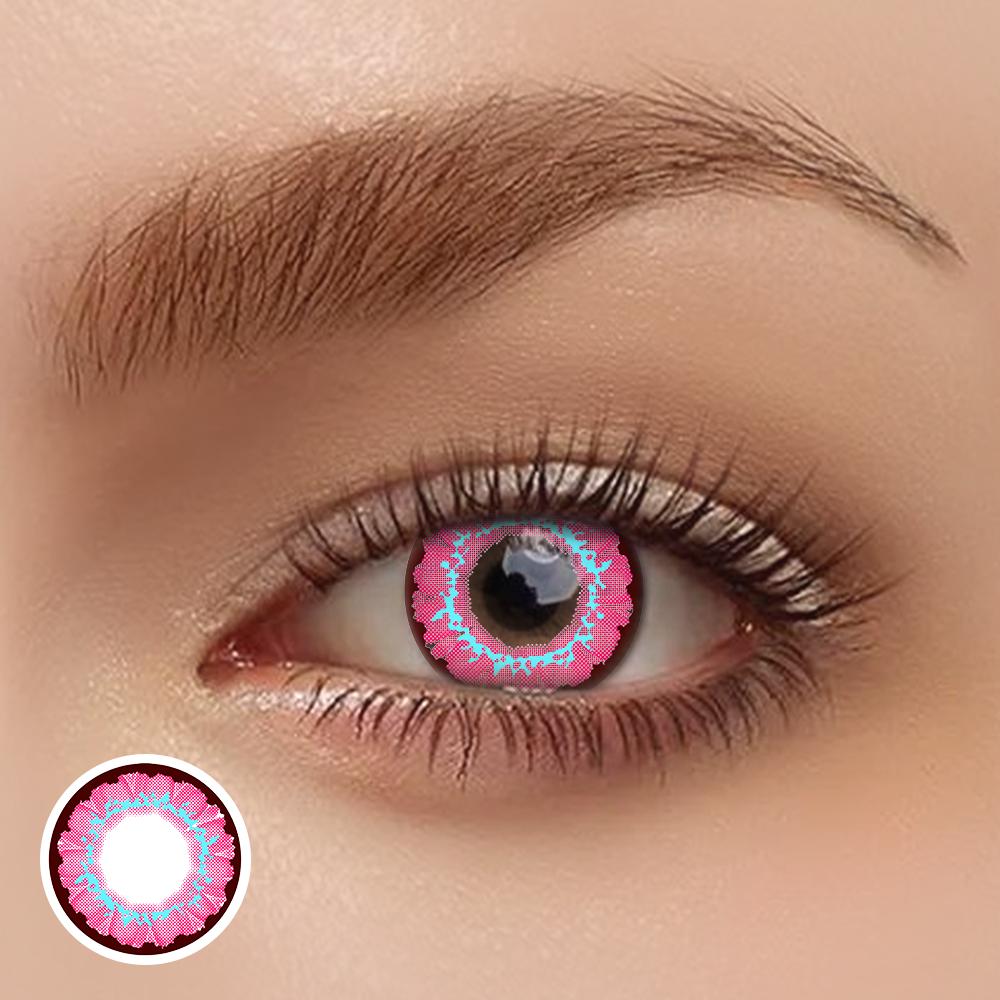 OJOTrend 1Pair Colored Contact Lens POKÉMON Pink Violet Halloween Eyes