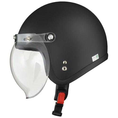 LEAD Motorcycle Jet Helmet MOUSSE Matte Half Black Free (Less than 57-60cm) -