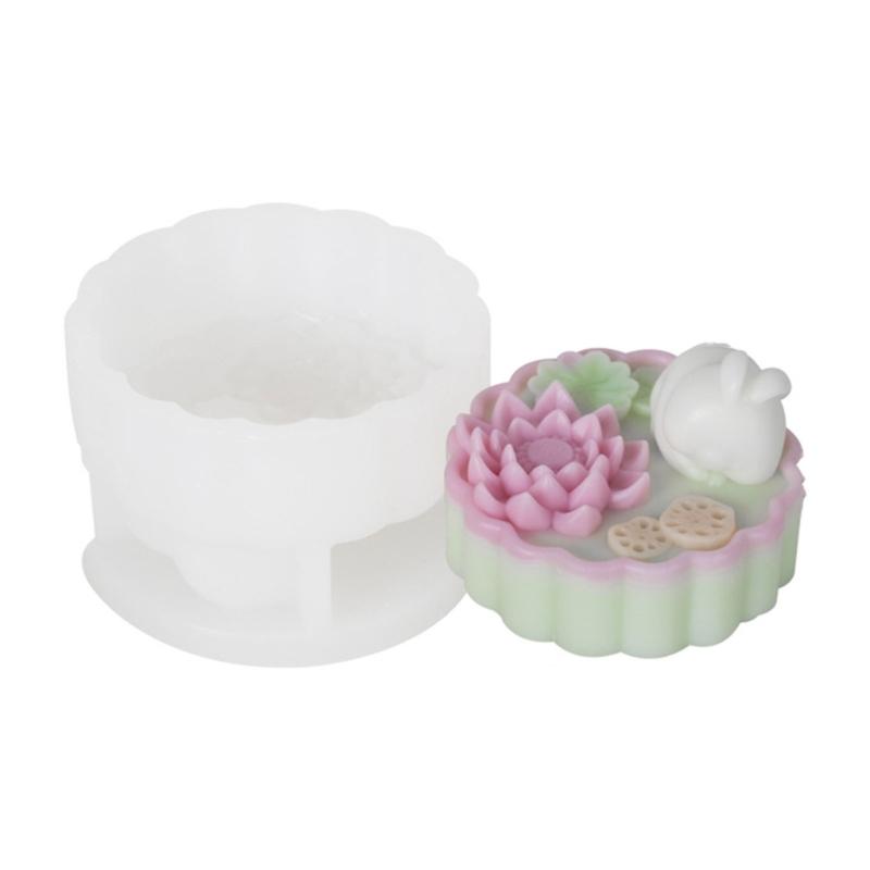 Kitchen Gadget for DIY Mooncakes Practical Mooncakes Designs Stamp Handheld Rabbit Embosser for DIY Pastries