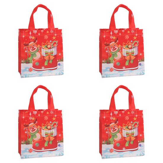 Bags Reusable Santa Claus Snowman Patterns Tote Bags for Festive Party Decoration