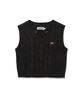 Kirsh Small Cherry Cable Crop Knit Vest [Black]