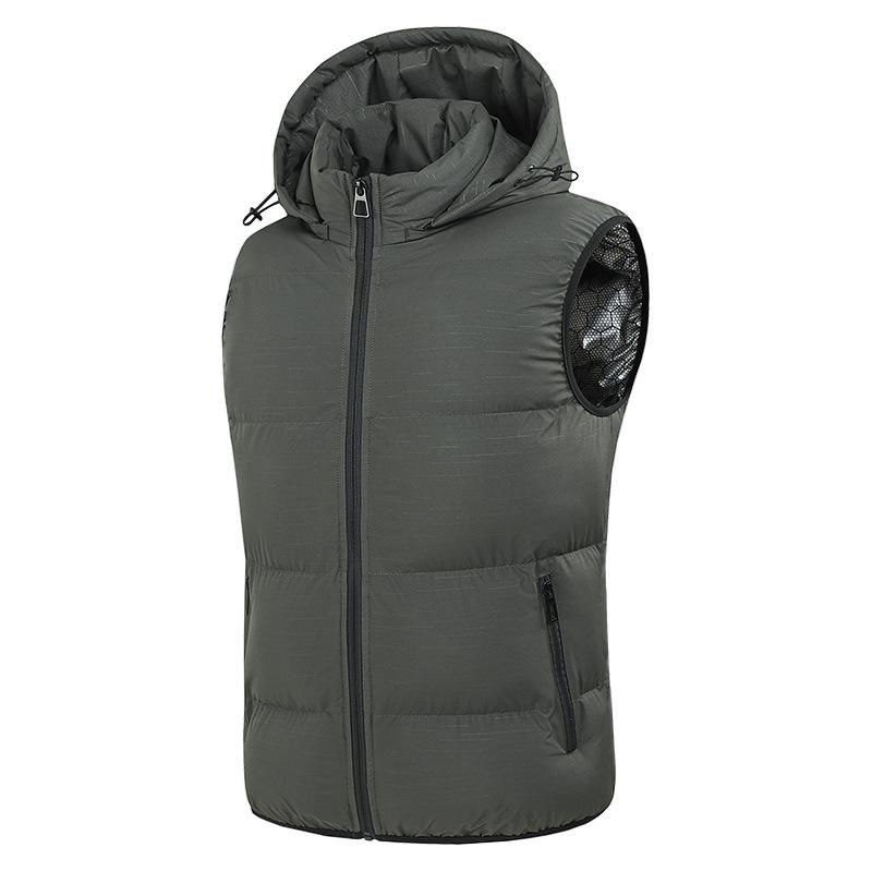 2025 new vest graphene thermal vest waterproof windproof hooded comfortable and simple men's European size