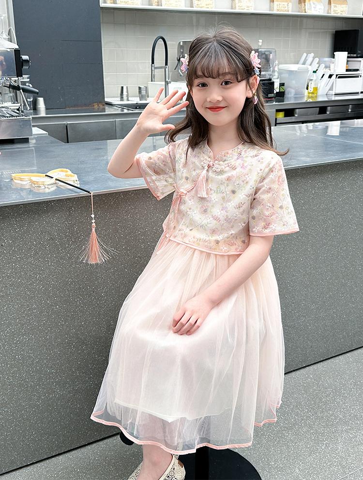 Girls' dress summer dress 2026 new style children's western-style Chinese style dress, girls' fashionable Chinese cheongsam princess dress