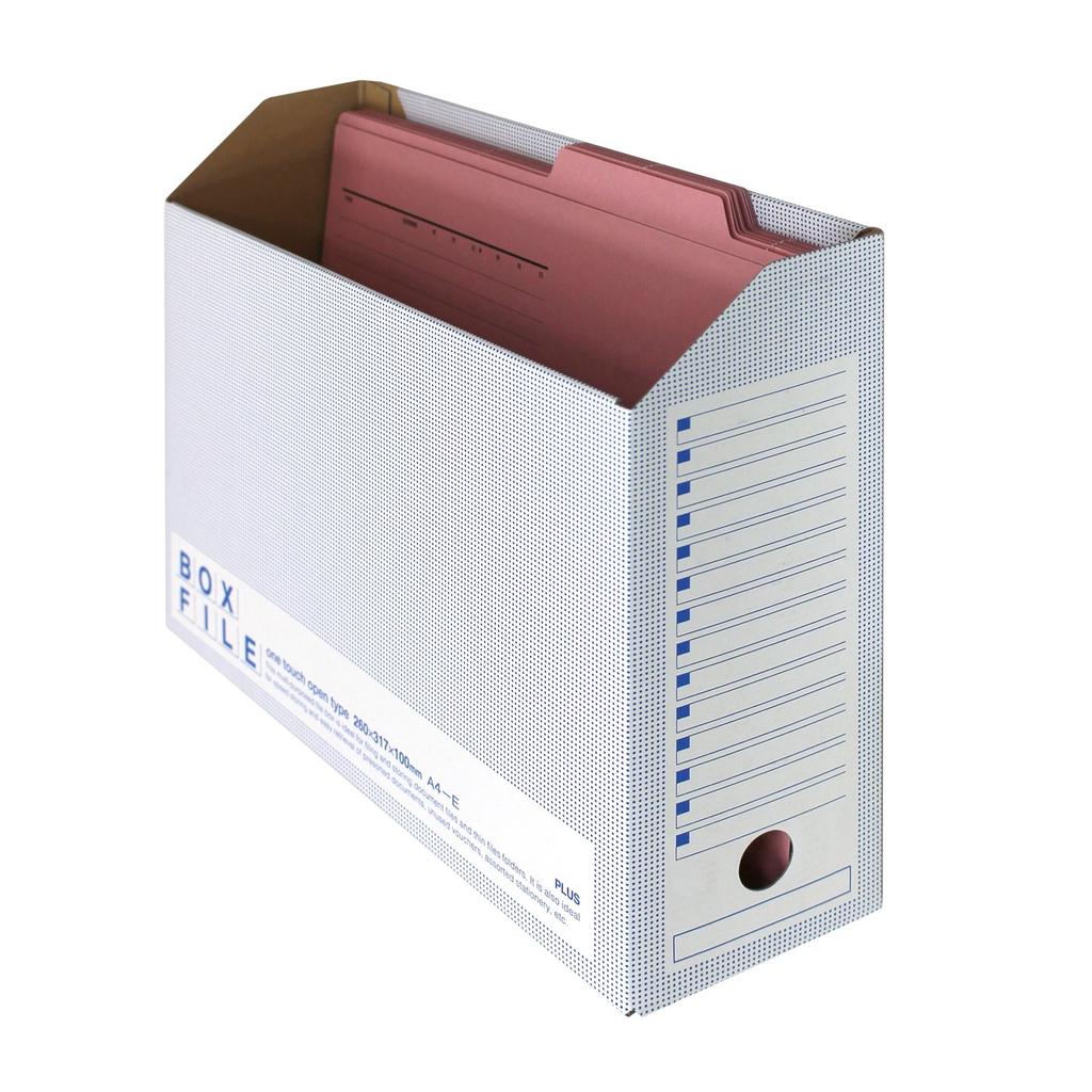 Plus File A4 Spine Width Blue Box, Cardboard, Economy, 10-pack, Horizontal, 100mm, 553-988,