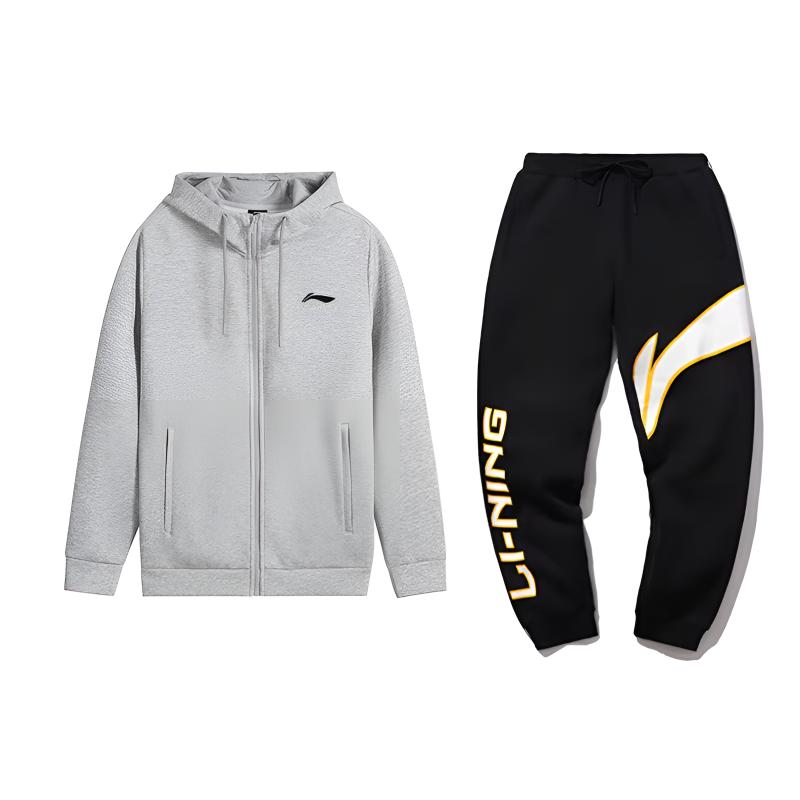 Li Ning Casual Sportswear Unisex Coin Gray+Black AWDVP47-1+YKLVBB9-1 3XL