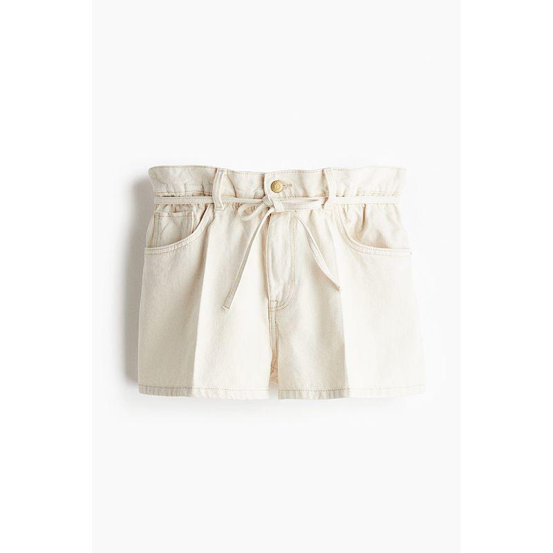 

HM Женская одежда Шорты 2025 Лето Новинка Шорты Демин с высокой талией Paper Bag Шорты 1280438