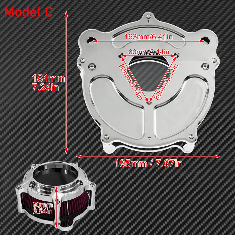 Motorcycle Air Filter Air Cleaner Kit CNC Intake System Chrome For Harley Sportster Dyna Softail Touring 883 1200 Electra Glide