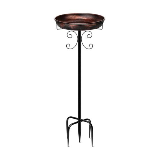 Bird Bath Bowl Vintage Rust-Resistant Garden Backyard Bird Waterer Rust Resistant LED Floating Candle Bird