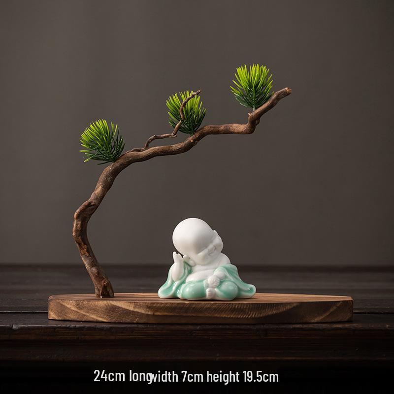 Solid Wood Root Carving Ornaments: Natural Zen Base for Home Decor