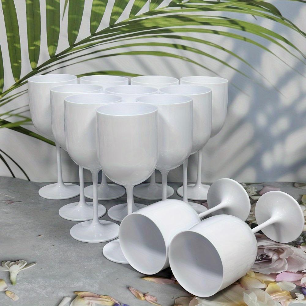 10pcs Plastic Wine Glasses Goblet Plastic Reusable Unbreakable Wine Cups for Bachelorette Wedding Bridal Shower Birthday Party Plastic Wine Cups Stem