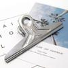 Stainless Steel U-Shaped Flat Head Bill Clip - Large Silver Metal Iron Clip