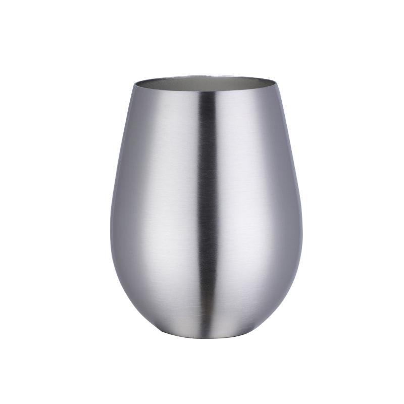 New Stainless Steel Wine Cup With Straw Single Layer Metal Drinking Mug Multifunction 500Ml Big Belly Cup Outdoor Drinkware