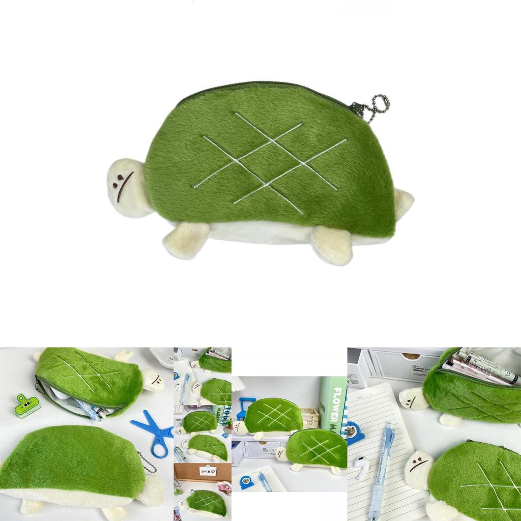 Adorable Estuche de Lápices de Tortuga de Peluche Lindo Bolso de Papelería de Animales Para Niños Almacenamiento