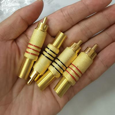 Gold Plated Spring RCA Phono Male Plug Solder Audio Plug Video Cable Adapter Connector Great for Audio Speakers