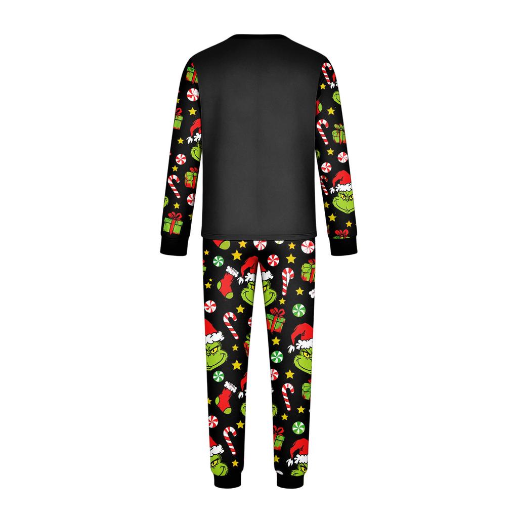 Family Matching Christmas Pajama Set with Long Sleeve and Long Pants for Holiday Wear