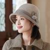 Woolen Bucket Hat Autumn and Winter Outdoor Leisure Windproof Warm Basin Hat Retro British Style Hat Women