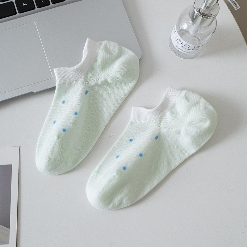 

Носки с бантиком, Женские короткие носки в горошек, Женские однотонные летние тонкие дышащие белые короткие носки, Лето 1 pair зелёный