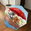1pc Tom and Jerry Automatic Open/Close Umbrella Compact Folding Umbrella with 8-Rib Shaft Lightweight Esign, for Women/Men1152A