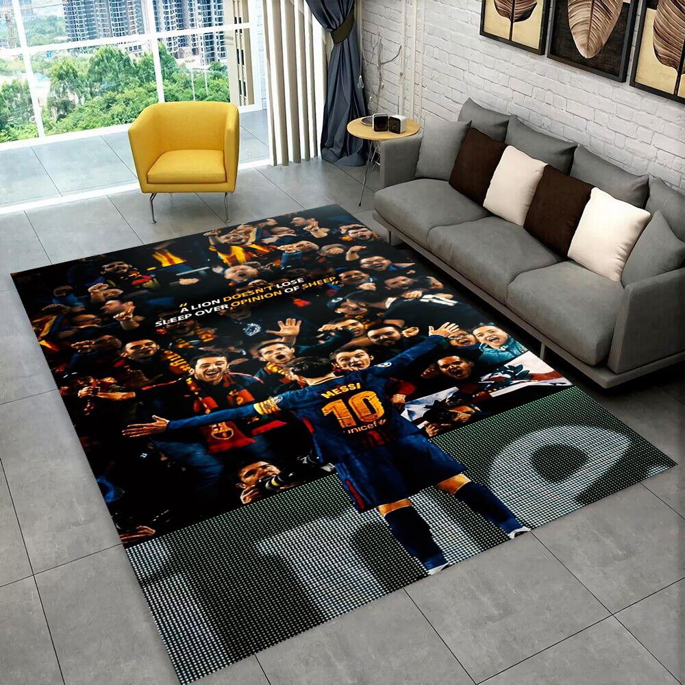 Tappeto Tappeto Tappeto Sportivo Calcio Stella Sportiva Capra Messi per Sala Giochi Camera da Letto Soggiorno Divano Arredamento Casa, Tappeto Area Giochi per Bambini Tappetino Antiscivolo per Pavimento