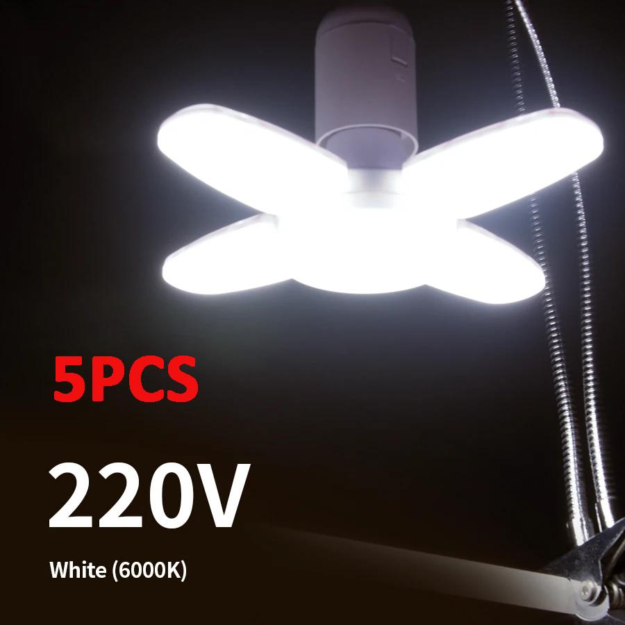 28W Fan Shape LED Bulb E27 LED Lamp Foldable 220V 110V Light Bulbs For Home Living Room Warehouse Garage Ceiling Light