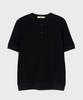 PREF Black Waffle Henley Neck Top