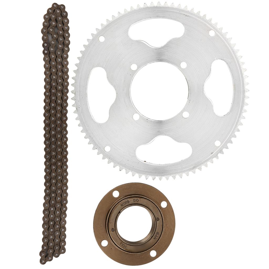 25H Kettensatz Vierloch-Kurbelgarnitur Getriebeloses Freilaufzahnrad 146-Glieder-Kette für Elektroroller